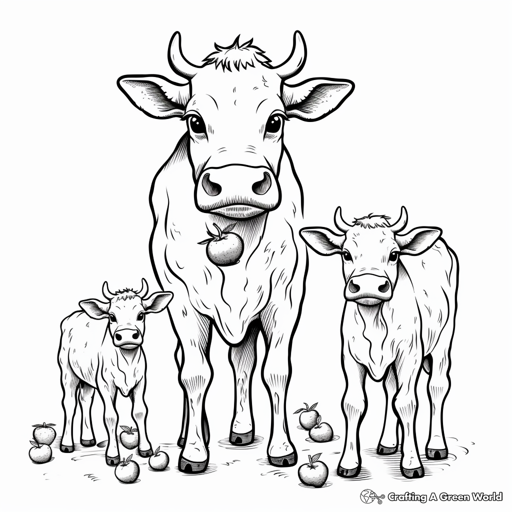 Strawberry cow coloring pages