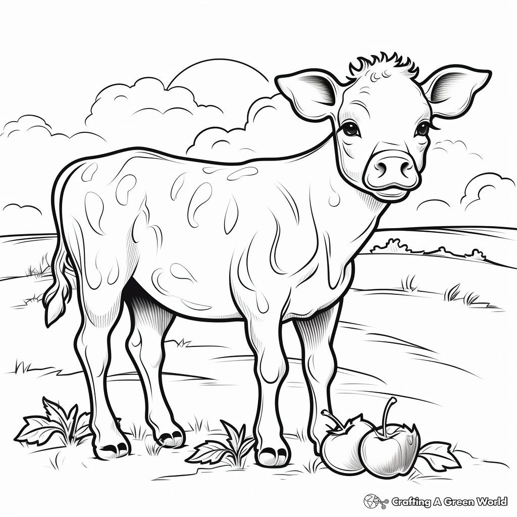 Strawberry cow coloring pages