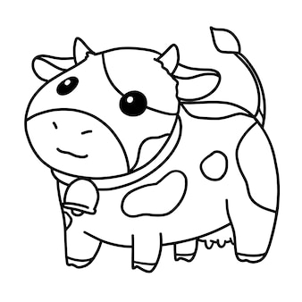 Cow coloring pages vectors illustrations for free download