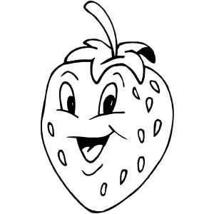 Happy strawberry coloring page
