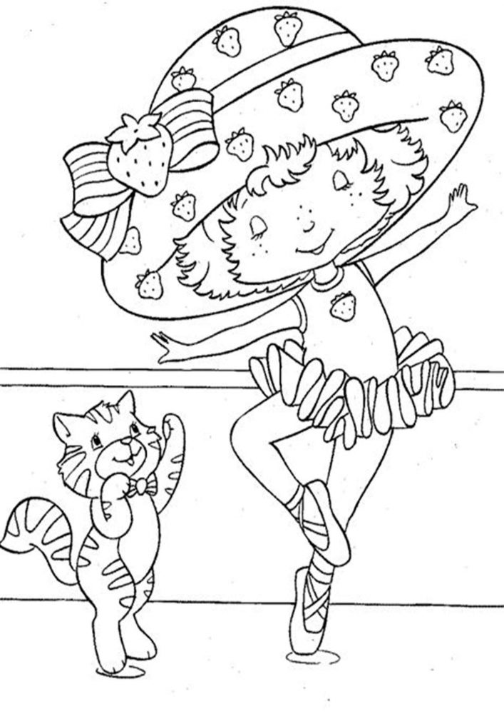 Free easy to print strawberry shortcake coloring pages