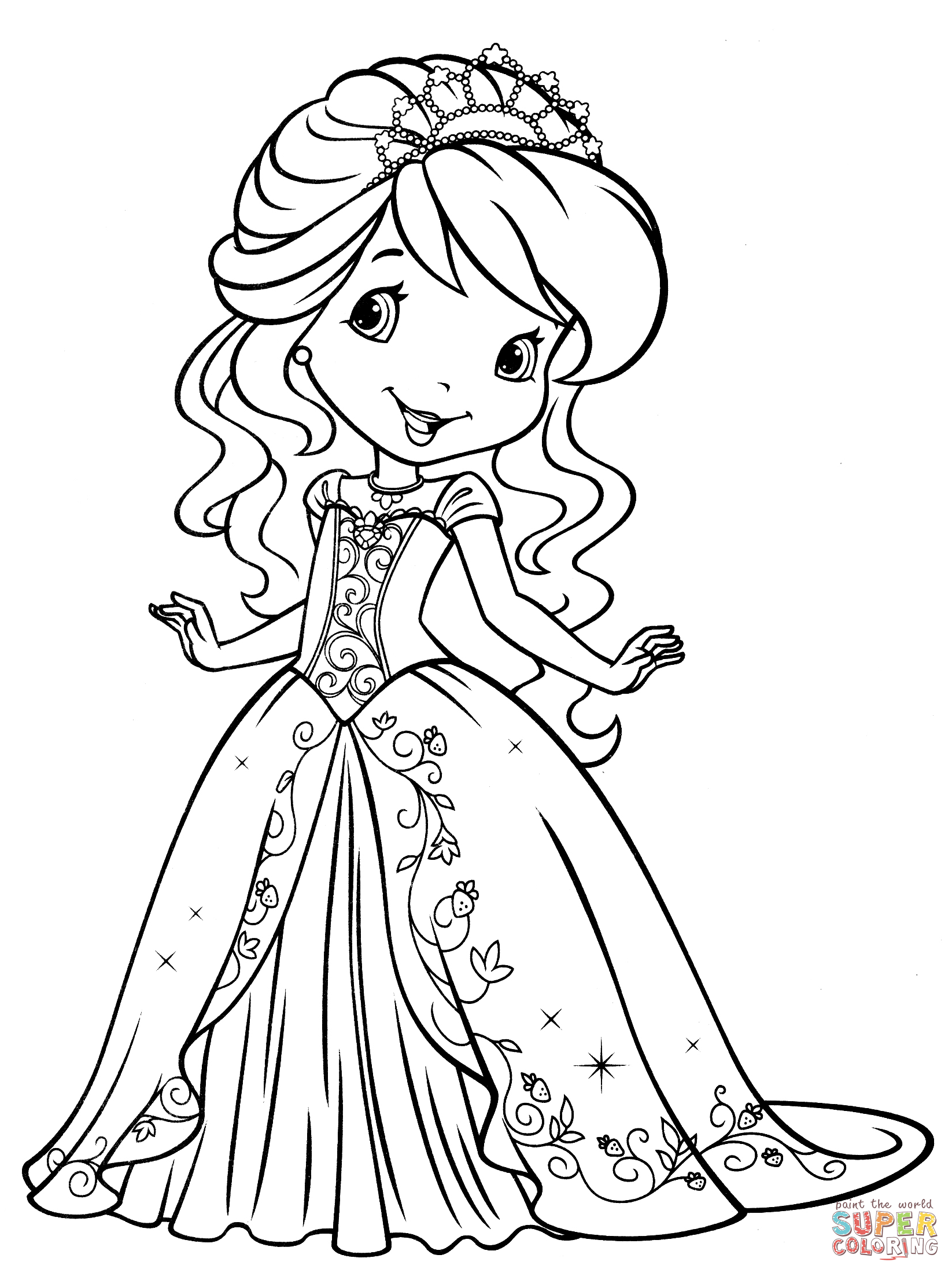 Strawberry shortcake coloring page free printable coloring pages