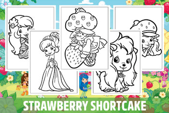 Strawberry shortcake coloring pages for kids girls boys teens school activity