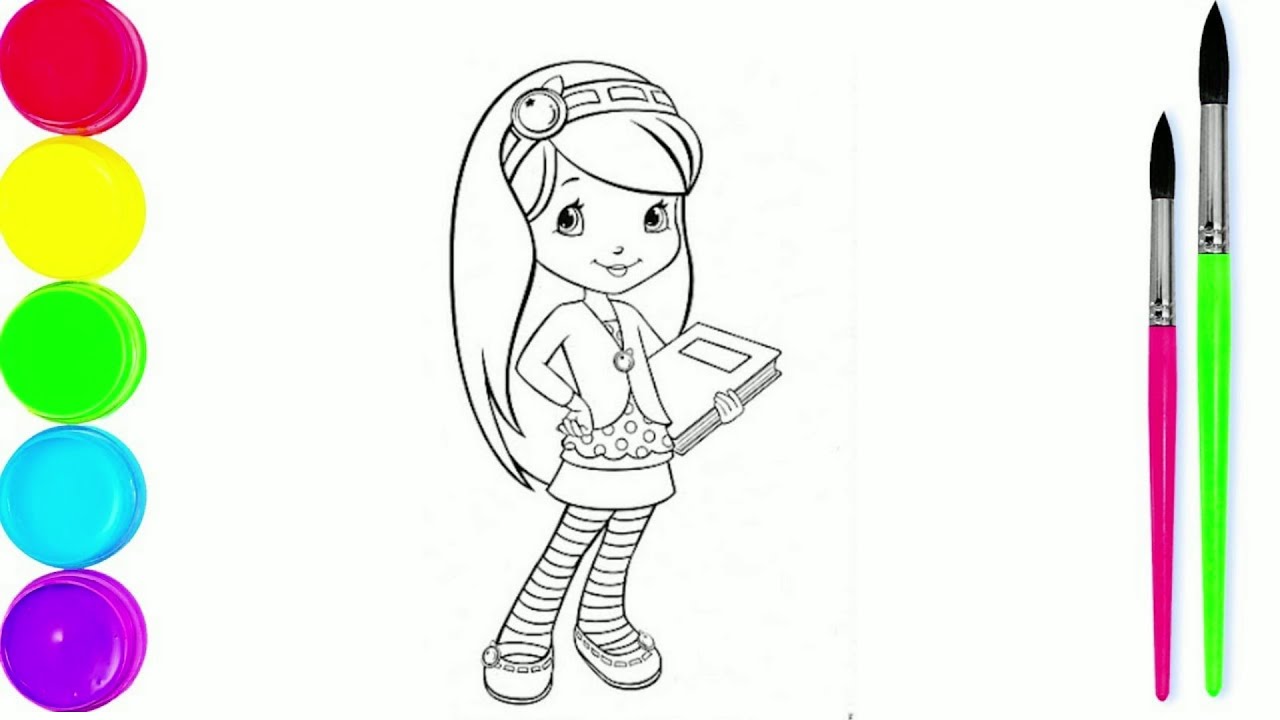 Strawberry shortcake coloring and drawing for kids