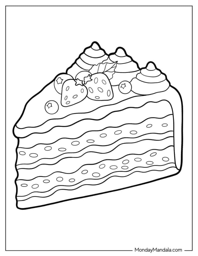 Cake coloring pages free pdf printables