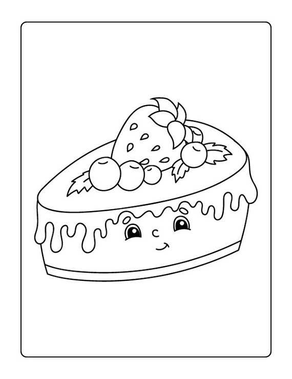 Digital download kids coloring pages printable sweet cupcakes