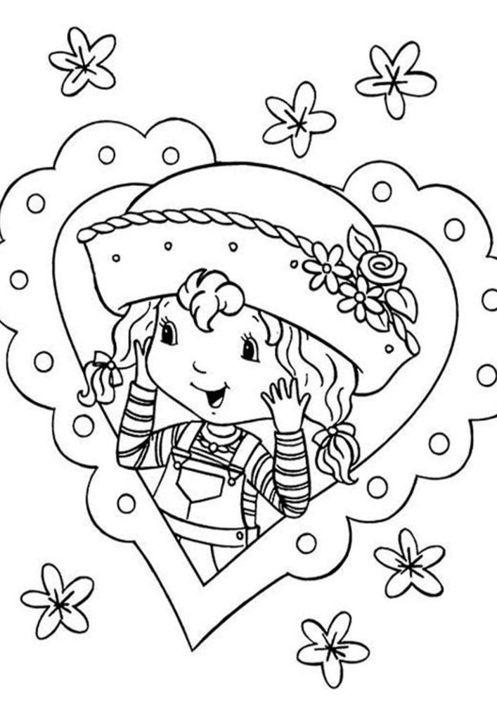 Free easy to print strawberry shortcake coloring pages