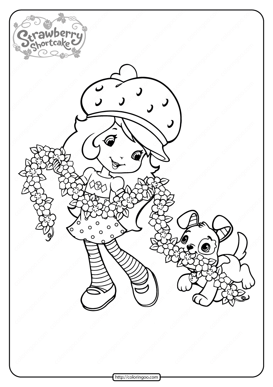 Fun and free printable strawberry shortcake coloring pages
