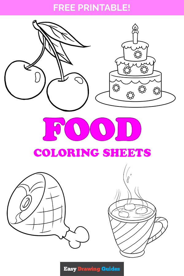 Free printable food coloring pages for kids