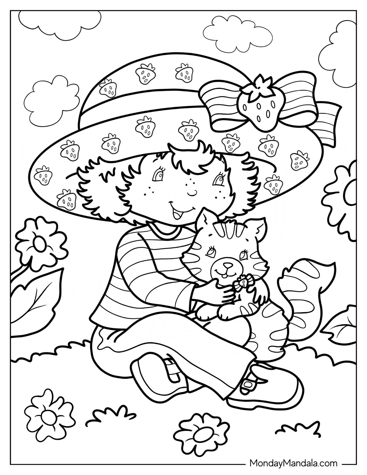 Strawberry shortcake coloring pages free pdf printables