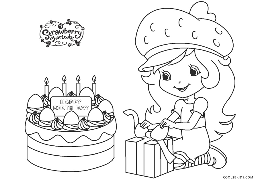 Free printable strawberry shortcake coloring pages for kids