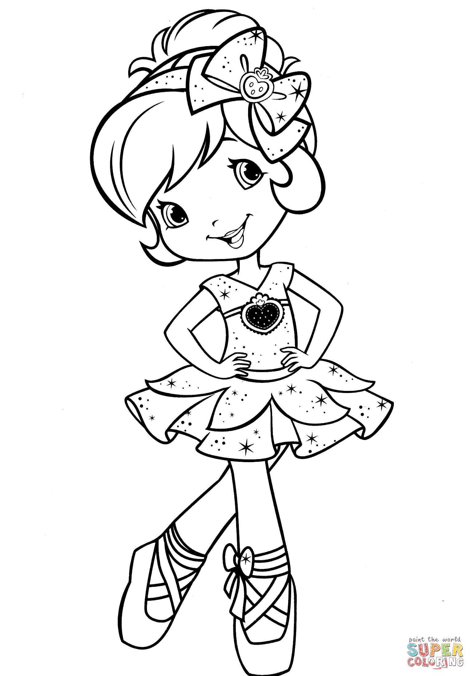 Strawberry shortcake ballerina coloring page free printable coloring pages