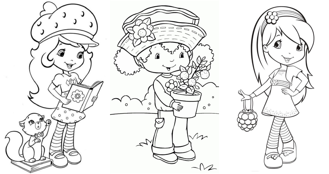 Free strawberry shortcake coloring pages for kids and adults