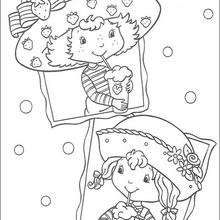 Strawberry shortcake and angel cake coloring pages
