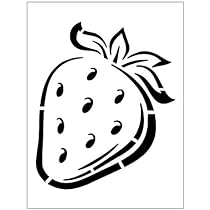 Strawberry stencil fruit outline kitchen design x reusable sheet s handmade products