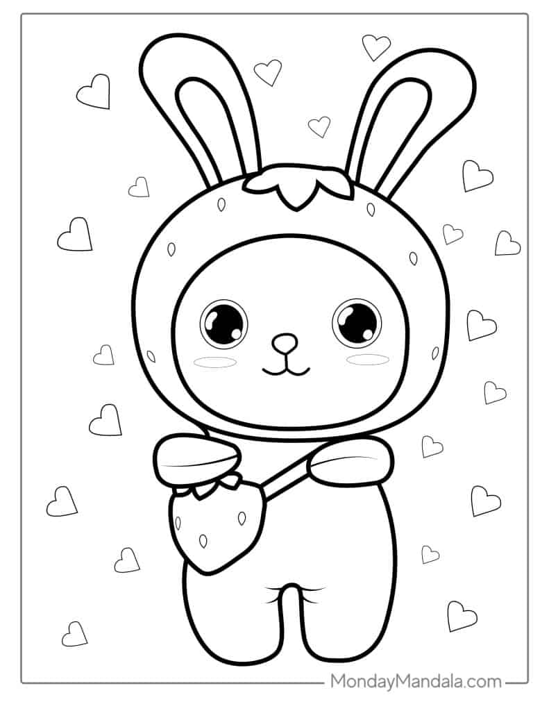 Strawberry coloring pages free pdf printables