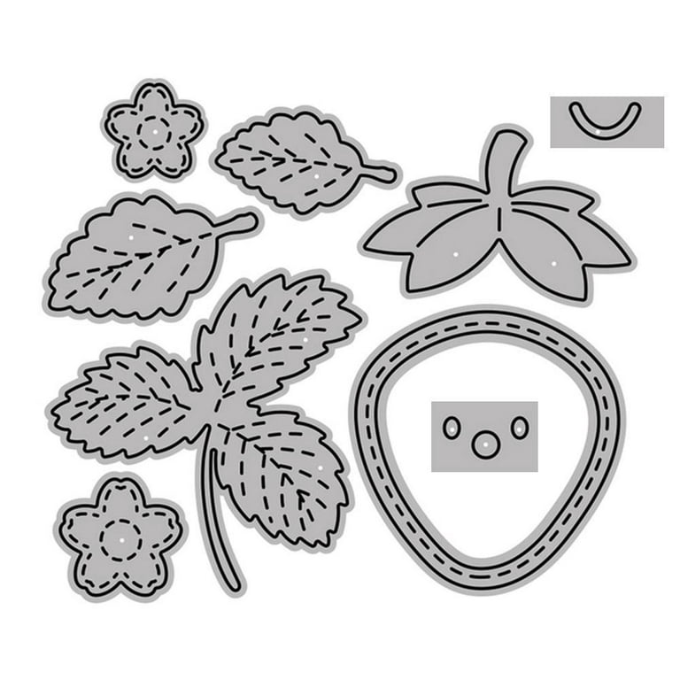 Toufa fruit strawberry metal die cutsflower metal cutting dies flower leaves embossing stencilcutting stencil template embossing tool for making scrapbooking diy crafts an
