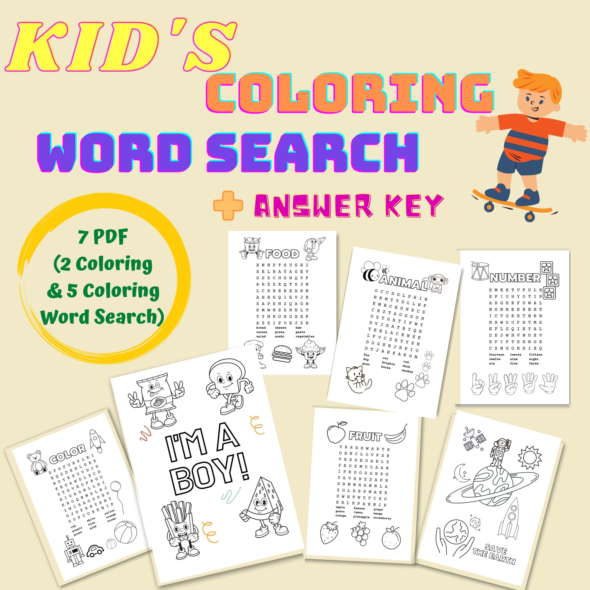 Coloring word search kids word search printable coloring word search game for kids pages coloring word search with answer key