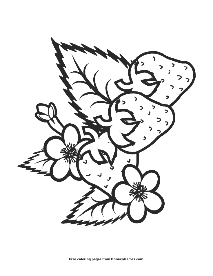Strawberries coloring page â free printable pdf from