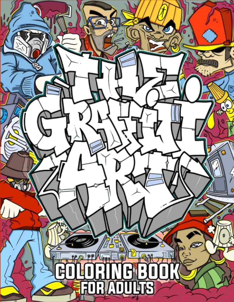 The graffiti art coloring book for adults over stress relieving adult graffiti street art designs to color drawings letters characters and much more press minelli books