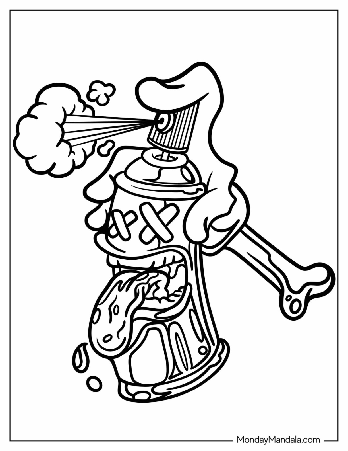 Graffiti coloring pages free pdf printables