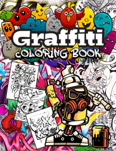 Graffiti coloring book fun street art coloring pages with graffiti street art such as letters drawings fonts by karen color