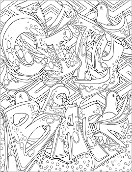 Graffiti art coloring book dover design coloring books elder jeremy books