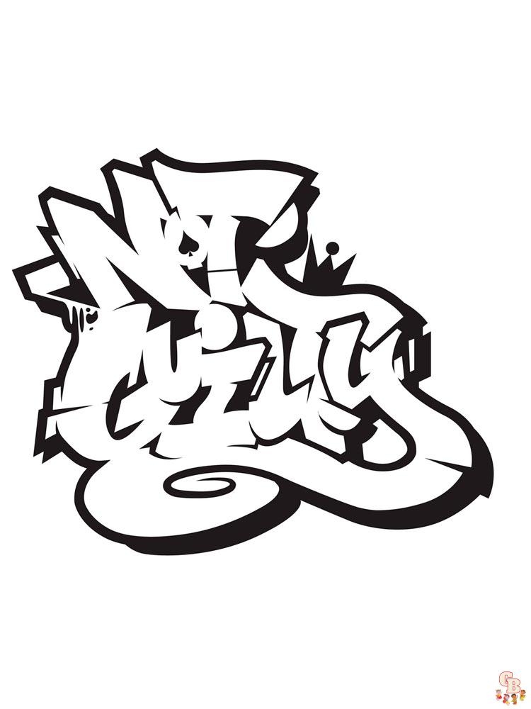 Free printable graffiti coloring pages