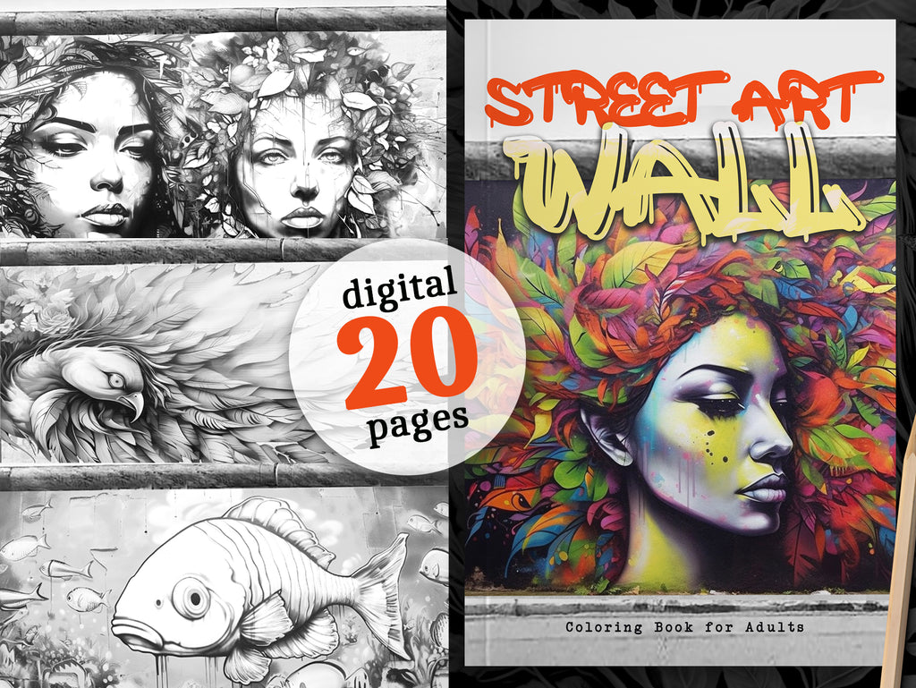 Street art wall graffiti coloring book digital â monsoon publishing usa