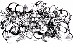Graffiti adult coloring pages