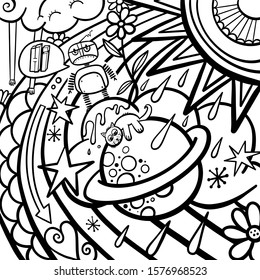 Black white graffiti style street art stock illustration
