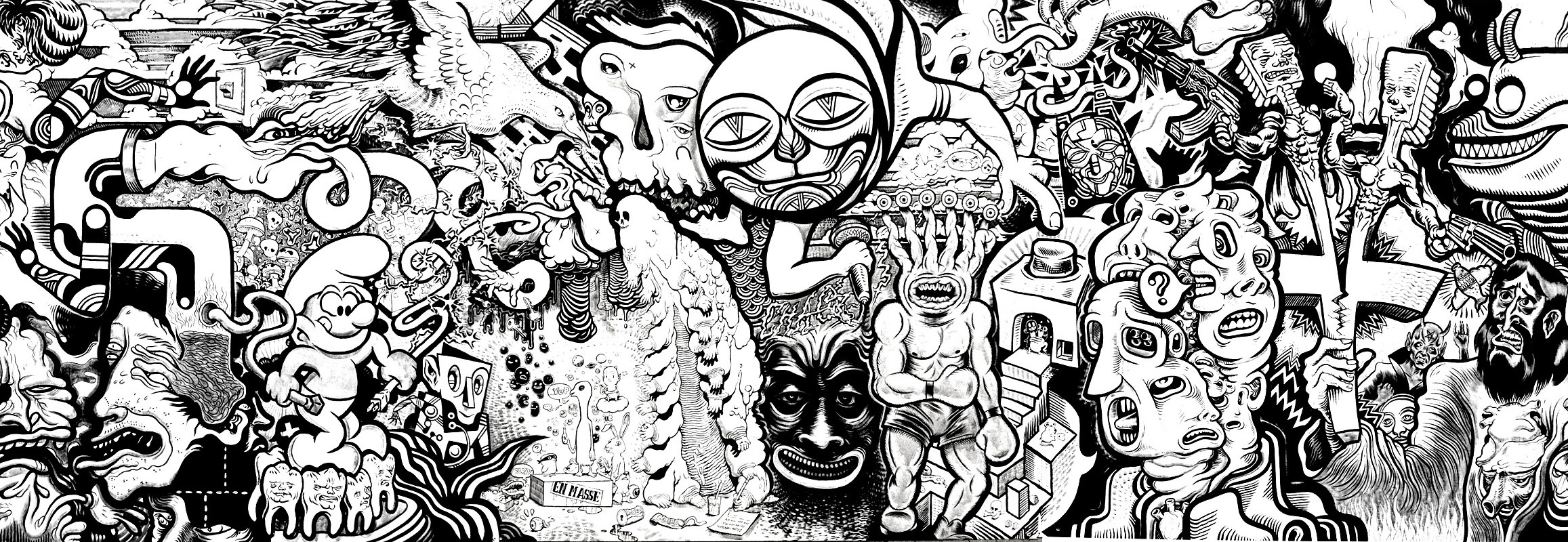 Street art various characters