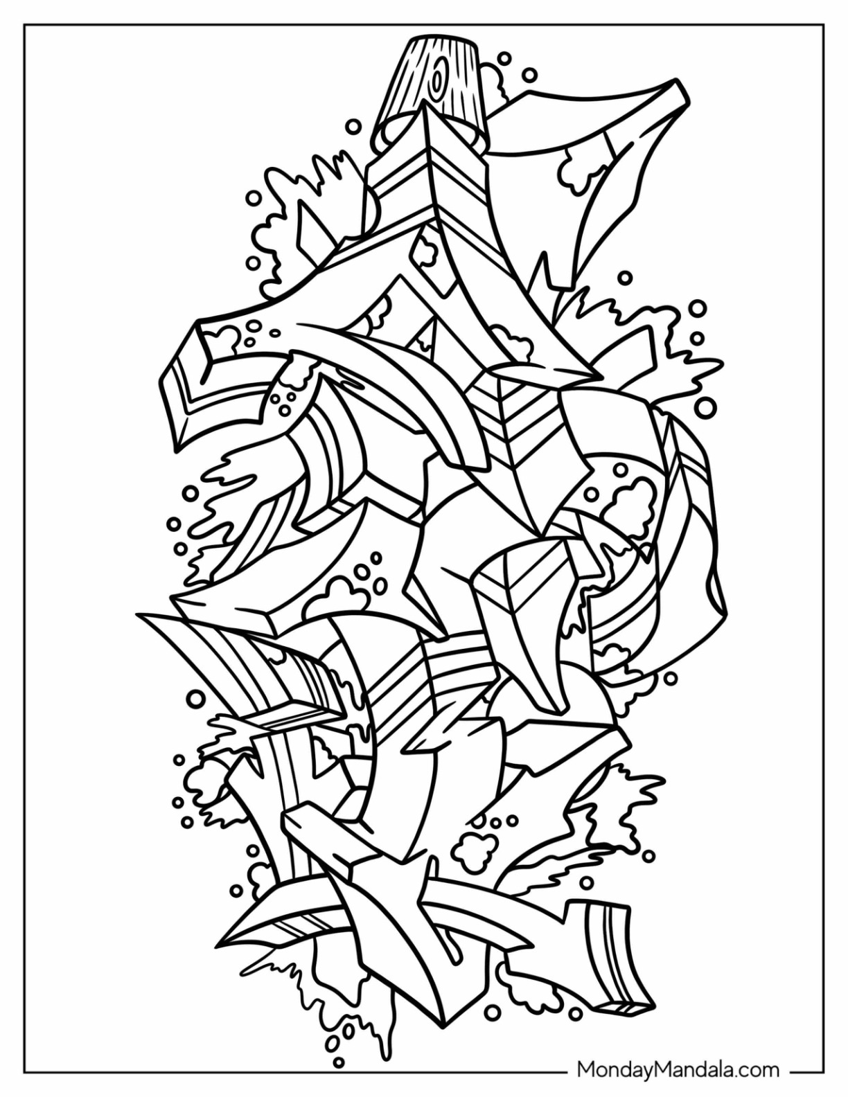 Graffiti coloring pages free pdf printables