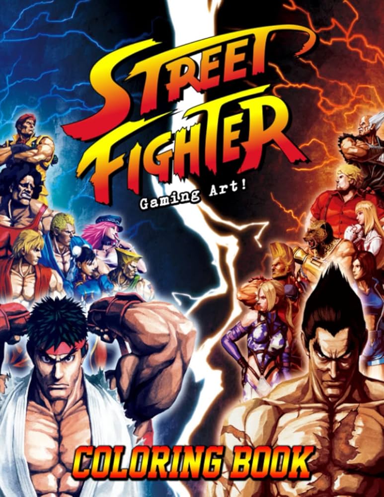 Street fighter cloring book gift idea for any gamers with coloring pages in high