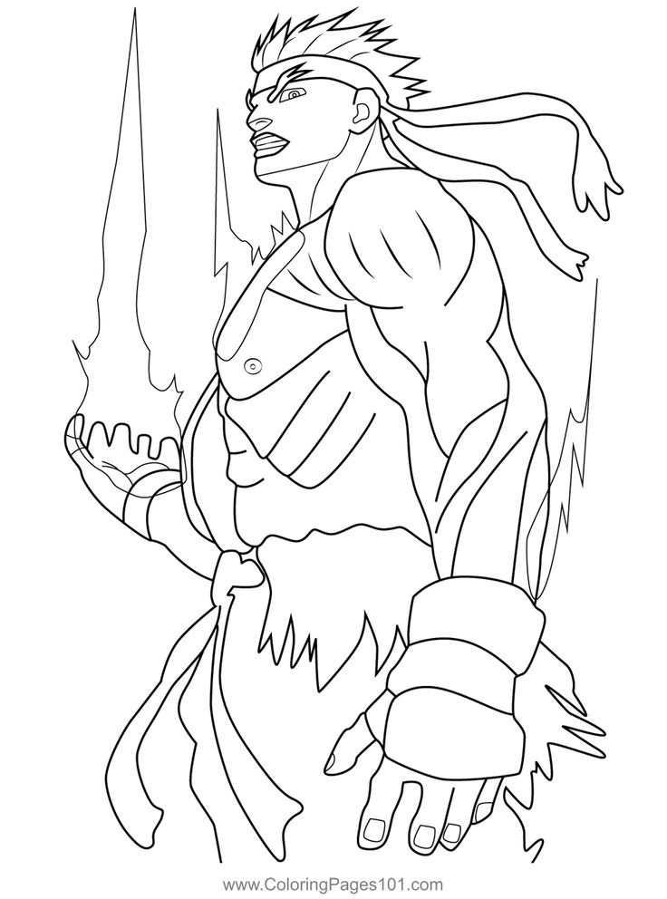 Evil ryu street fighter coloring page ryu street fighter street fighter coloring pages