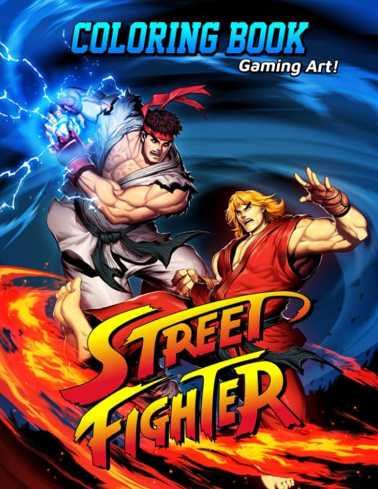Street fighter cloring book gift idea for any gamers with coloring pages in high