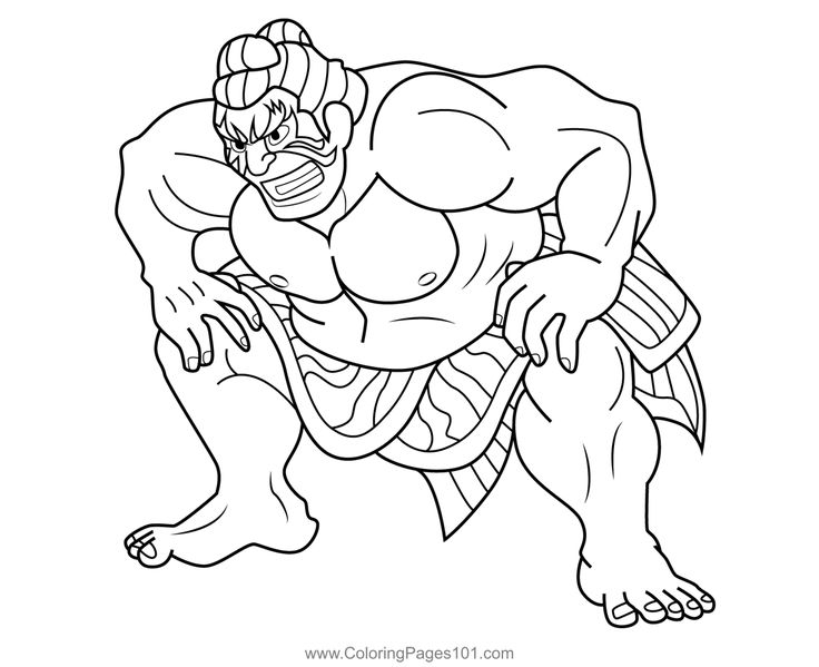 E honda street fighter coloring page coloring pages street fighter fighter