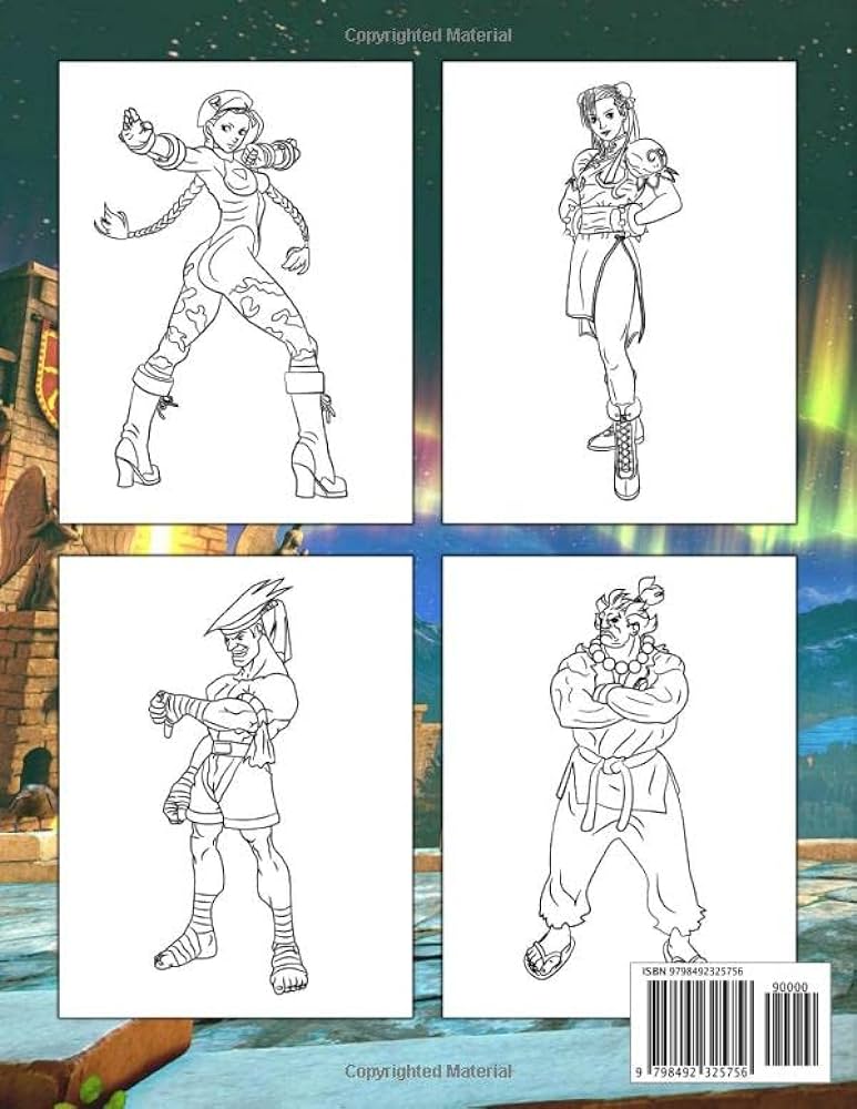 Street fighter cloring book gift idea for any gamers with coloring pages in high
