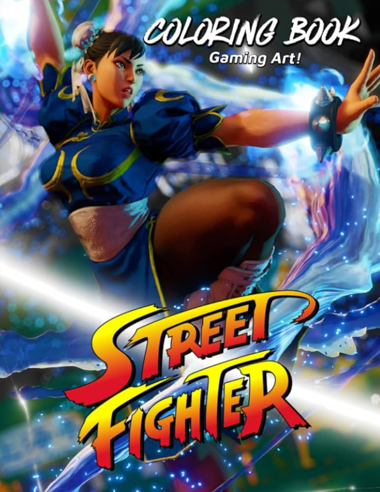 Street fighter cloring book gift idea for any gamers with coloring pages in high