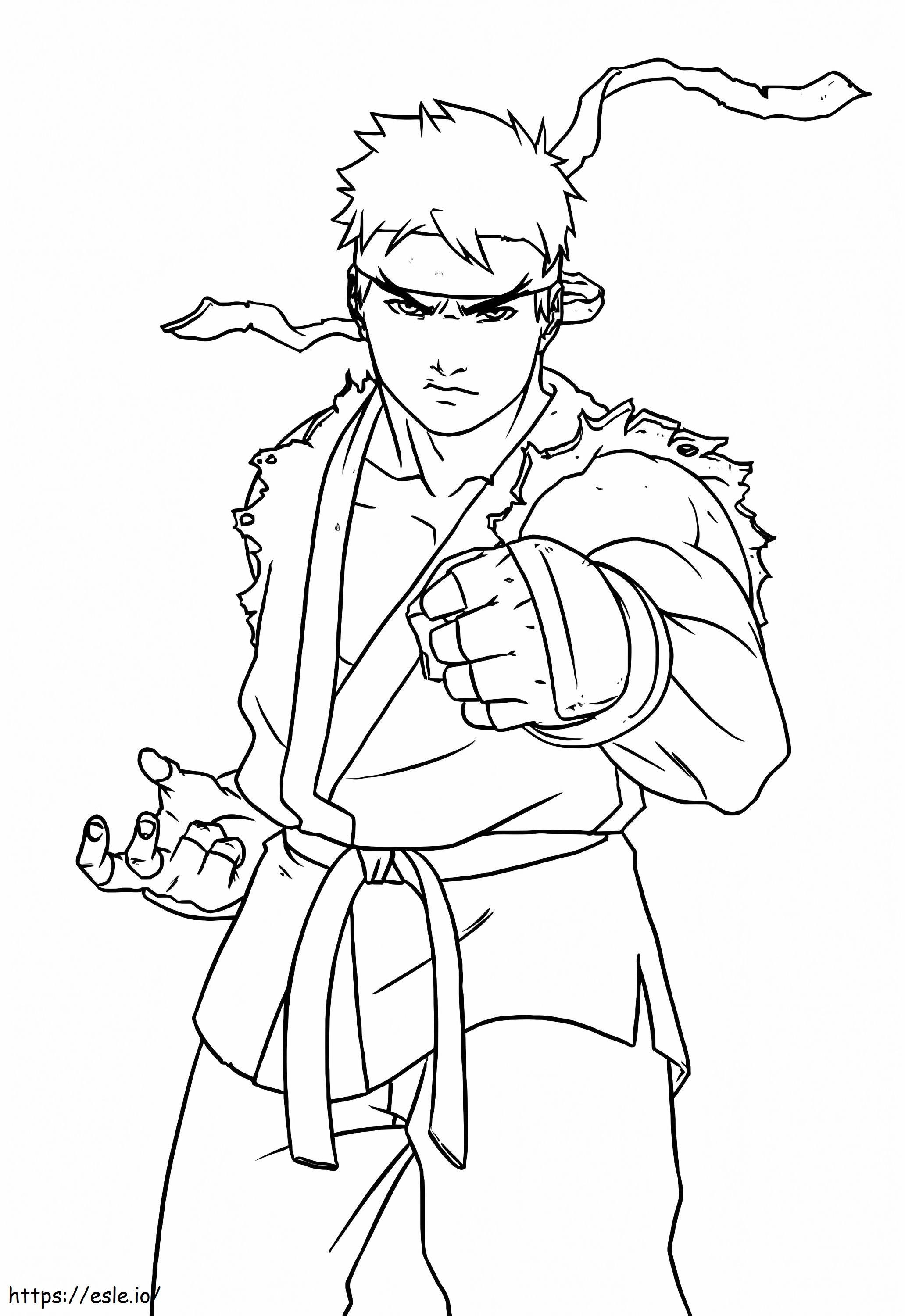 Printable ryu coloring page