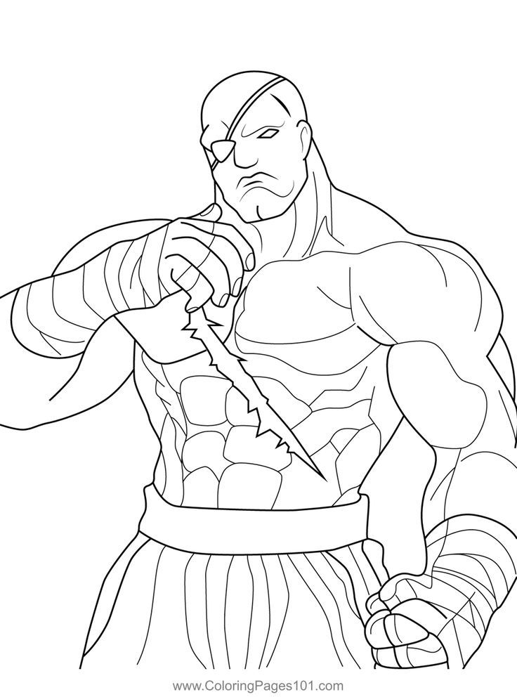 Sagat street fighter coloring page sagat street fighter street fighter street fighter art
