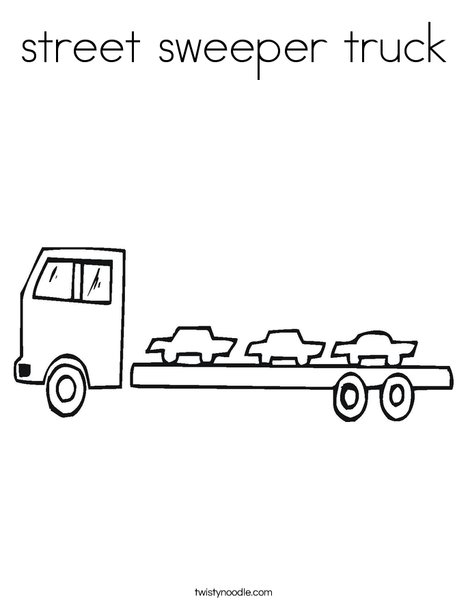 Street sweeper truck coloring page