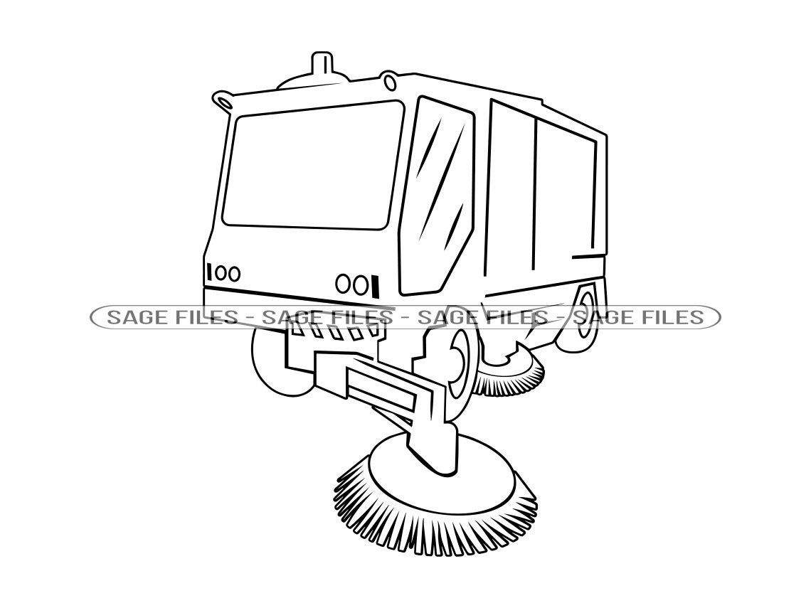 Road sweeper outline svg road sweeper svg street cleaning