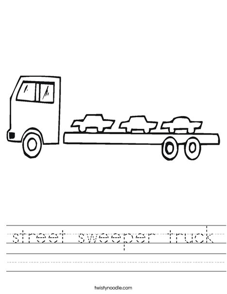 Street sweeper truck worksheet