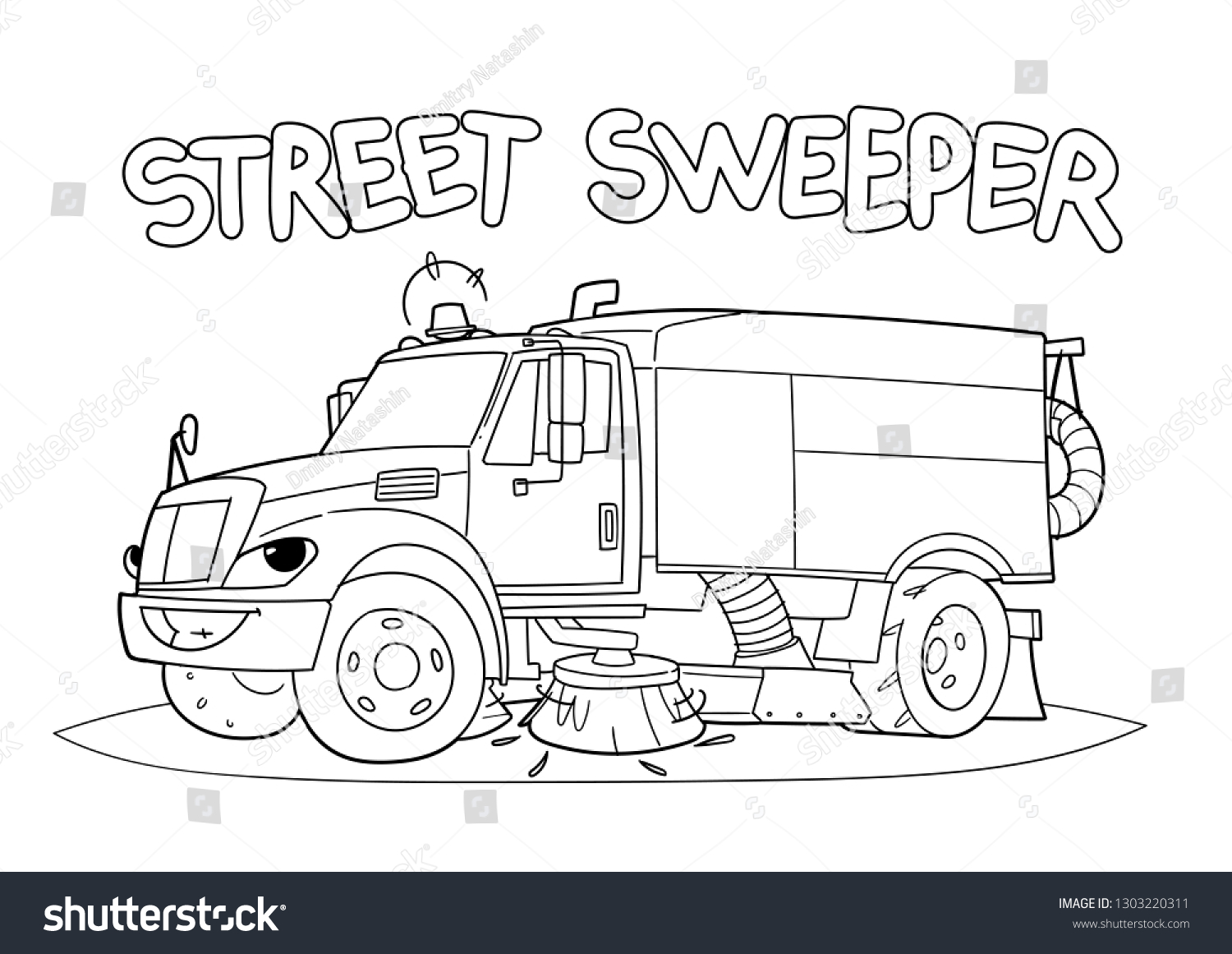 Street sweeper cartoon illustration stock vector royalty free