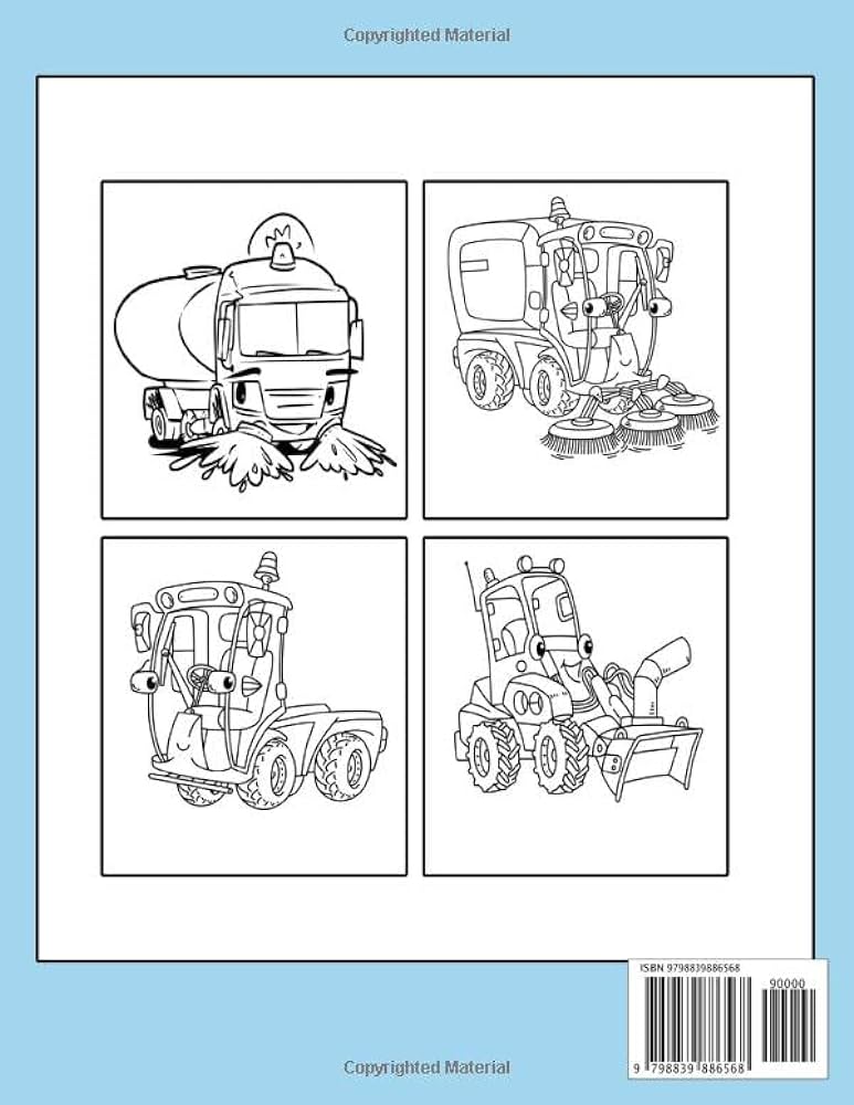 Sweeper car coloring book amazing designs for car street sweeper and more things for boys girls by publisher exp