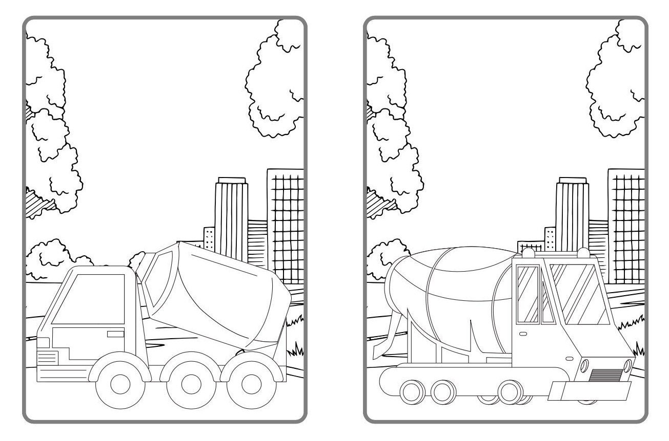 Construction coloring pages printable color pages for children boys and girls digital download