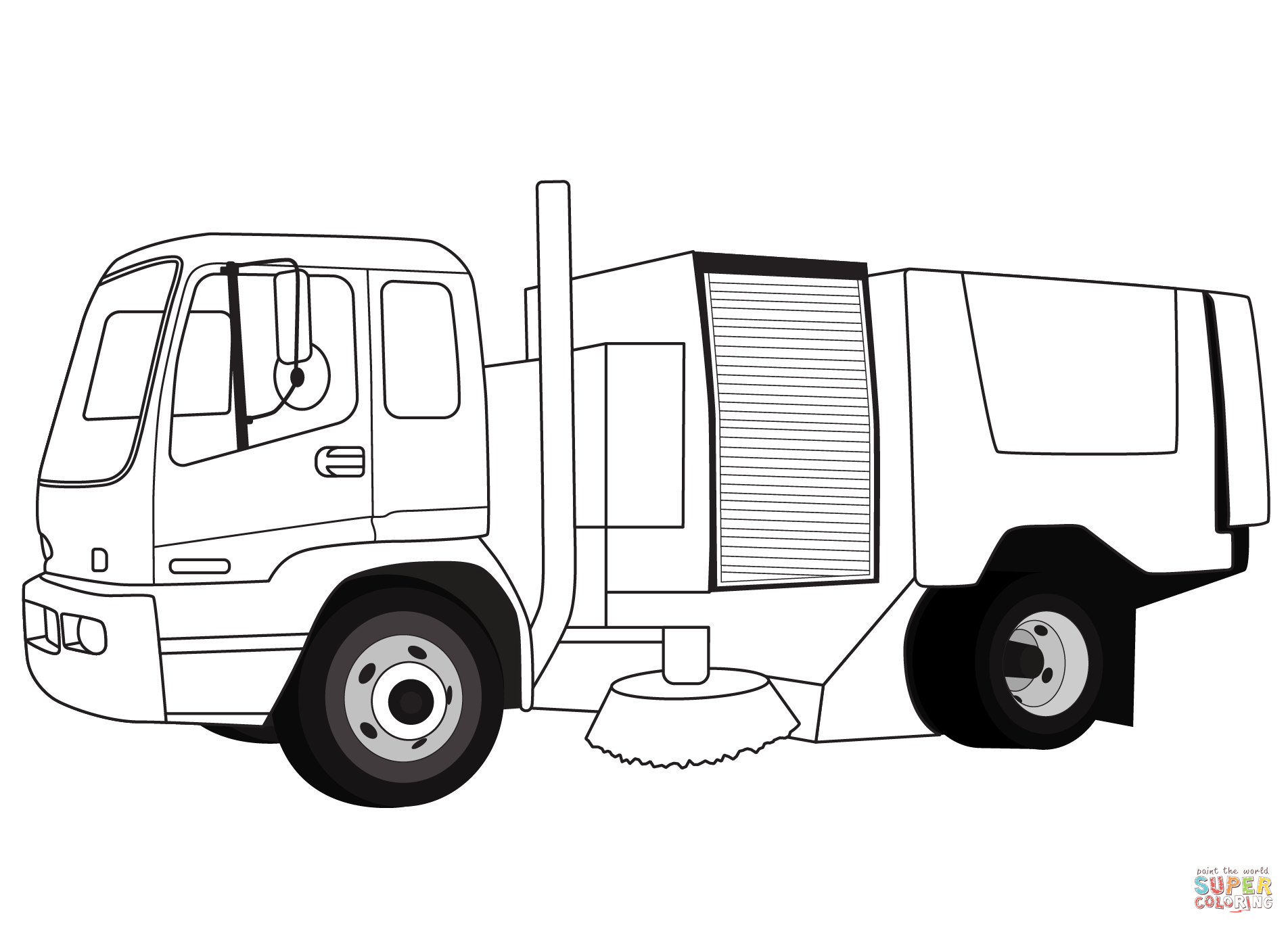 Street sweeper coloring page free printable coloring pages