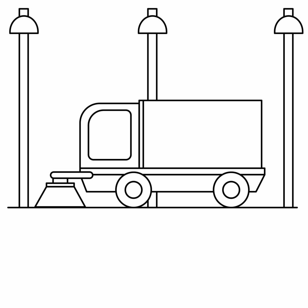How to draw a street sweeper in a few easy steps