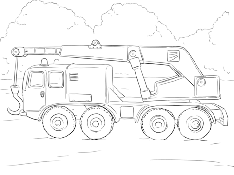Crane truck coloring page free printable coloring pages